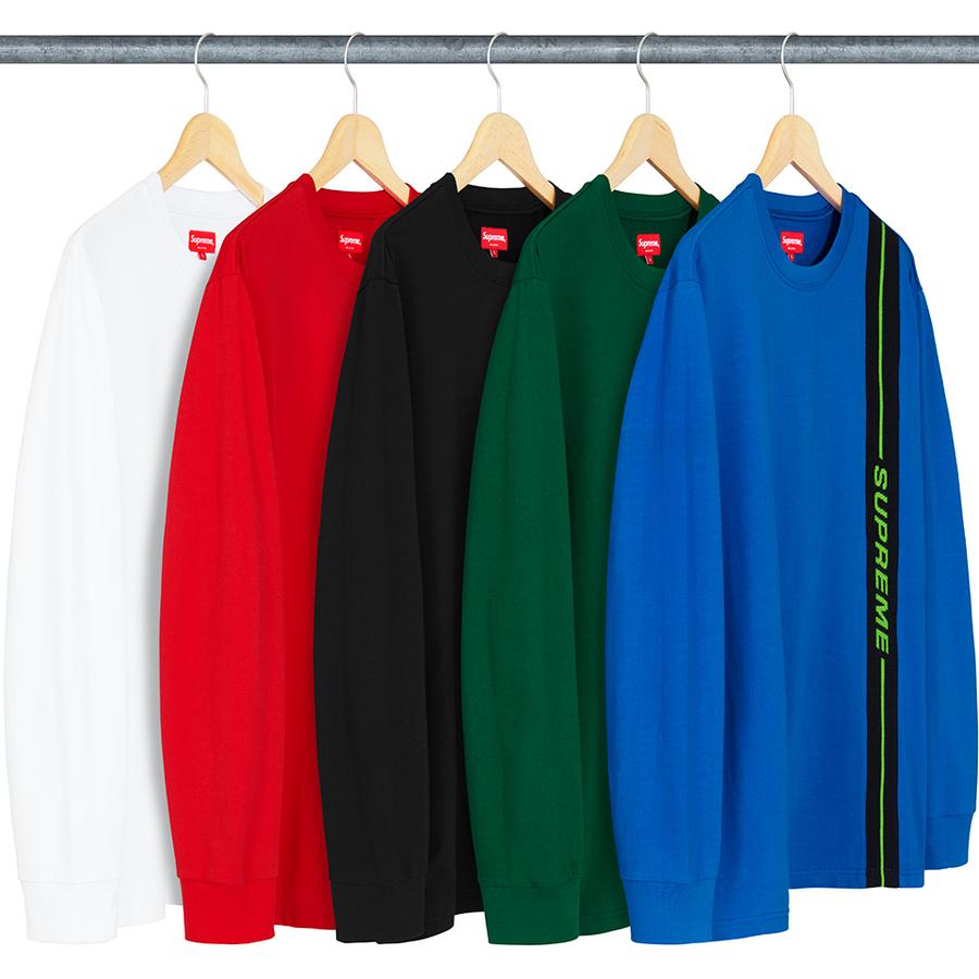 Supreme Vertical Logo Stripe L S Top released during fall winter 18 season