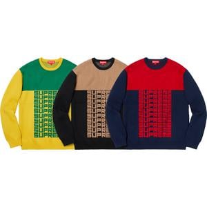 supreme logo repeat sweater
