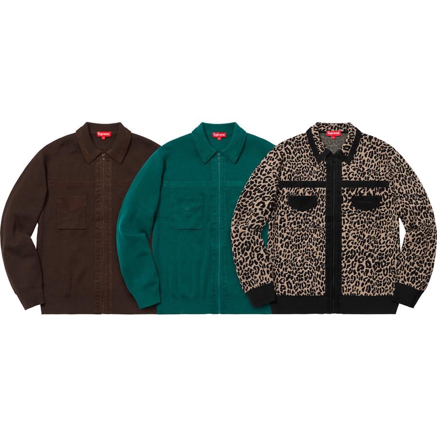 Supreme Corduroy Detailed Zip Sweater for fall winter 18 season
