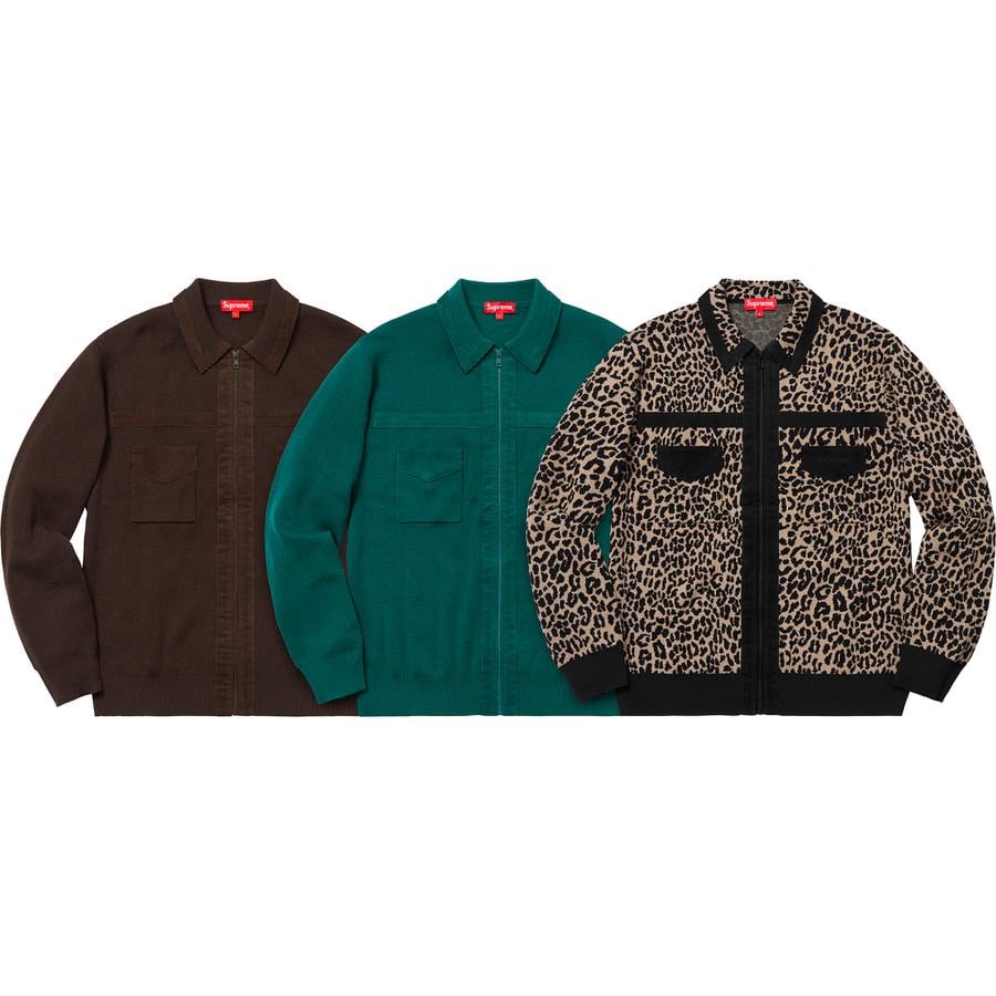 supreme Corduroy Detailed Zip Up Sweater