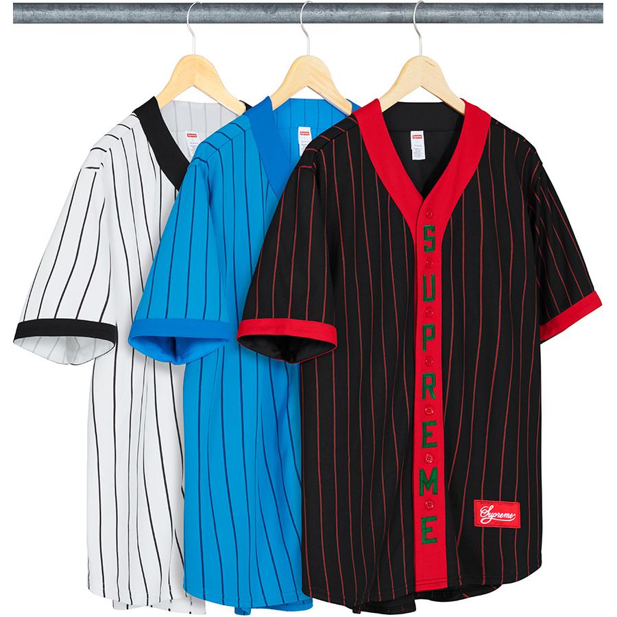 Supreme Vertical Logo Baseball Jersey released during fall winter 18 season