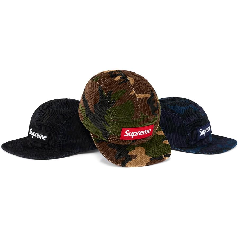 SUPREME Camo Corduroy Camp Cap Black