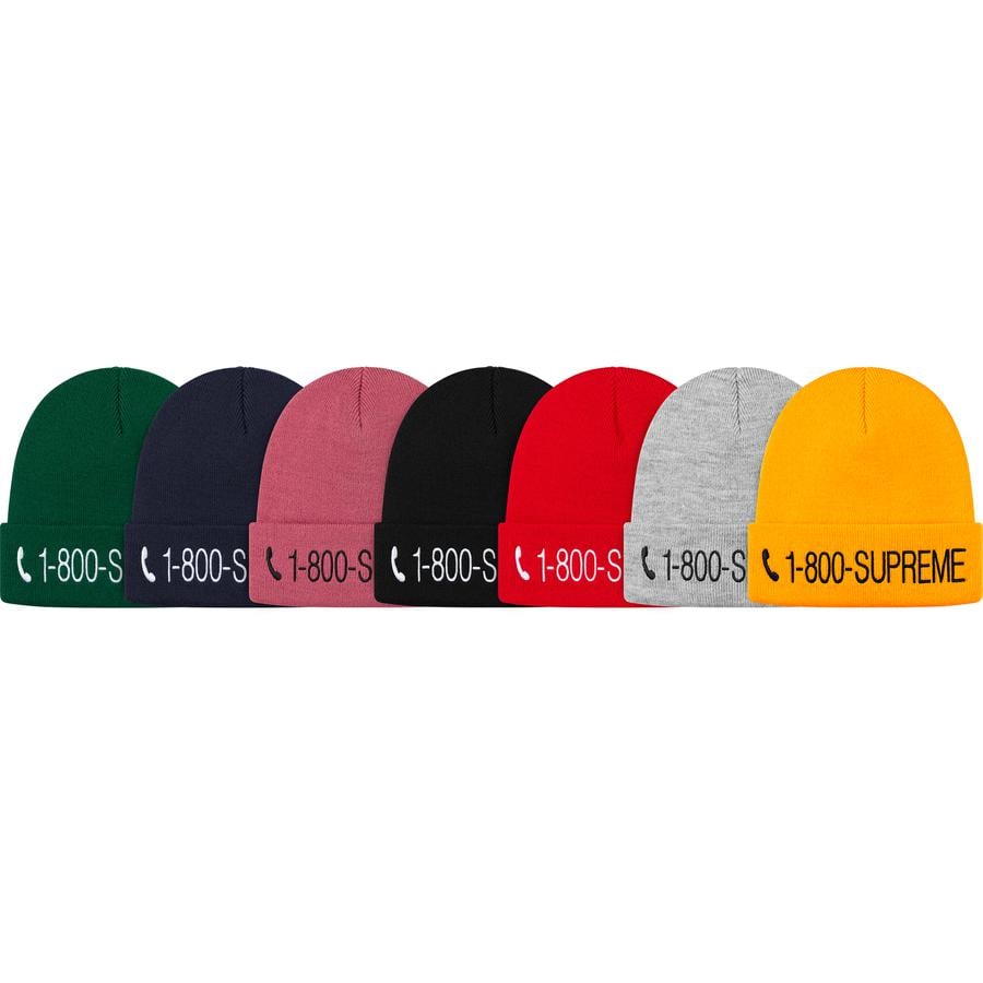 Supreme 1-800 Beanie for fall winter 19 season