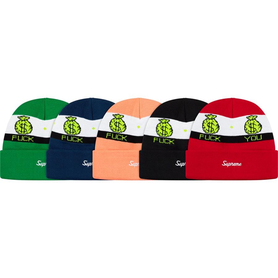 Supreme Pay Me Beanie released during fall winter 19 season