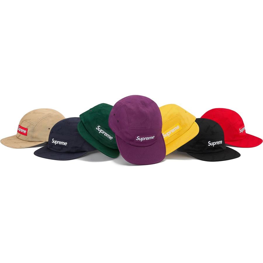 Supreme Jacquard Logos Twill Camp Cap for fall winter 19 season