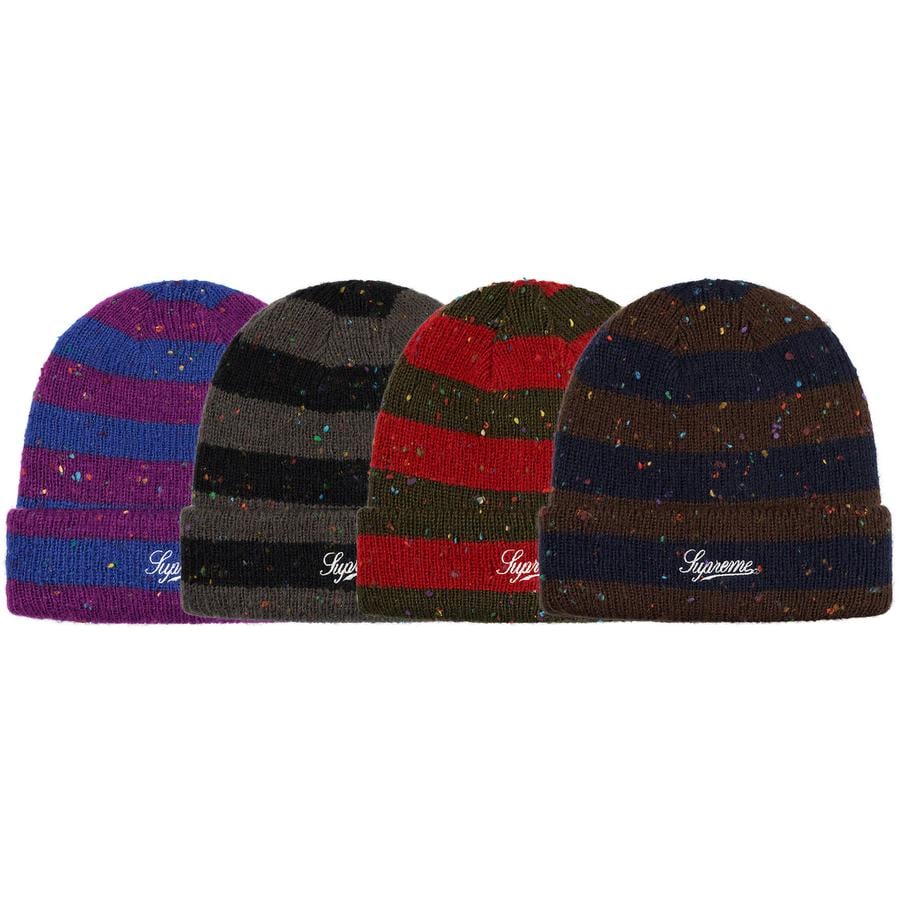 Supreme Stripe Speckle Beanie released during fall winter 19 season