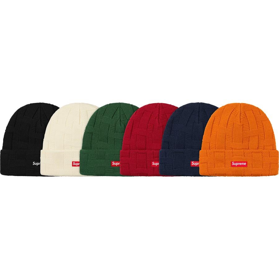 Supreme Basket Weave Beanie released during fall winter 19 season