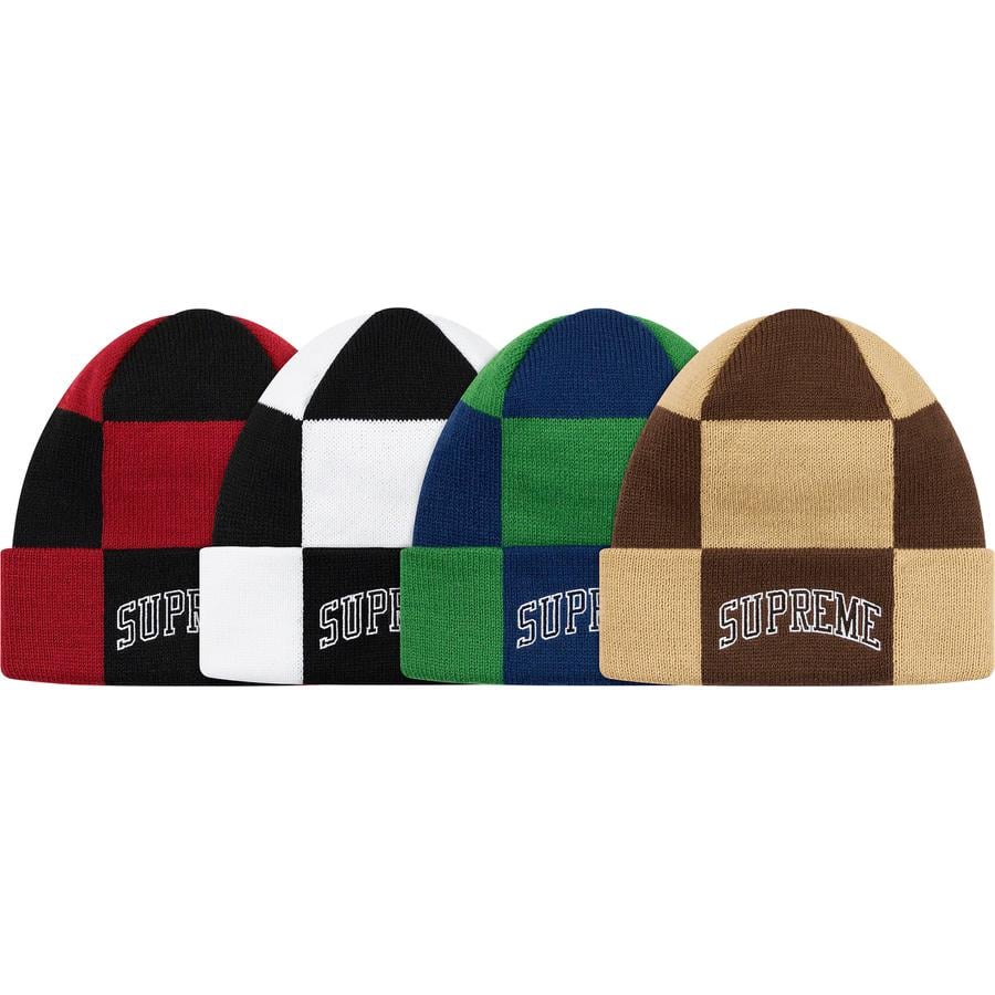 Details on Checkerboard Beanie from fall winter 2019 (Price is $34)