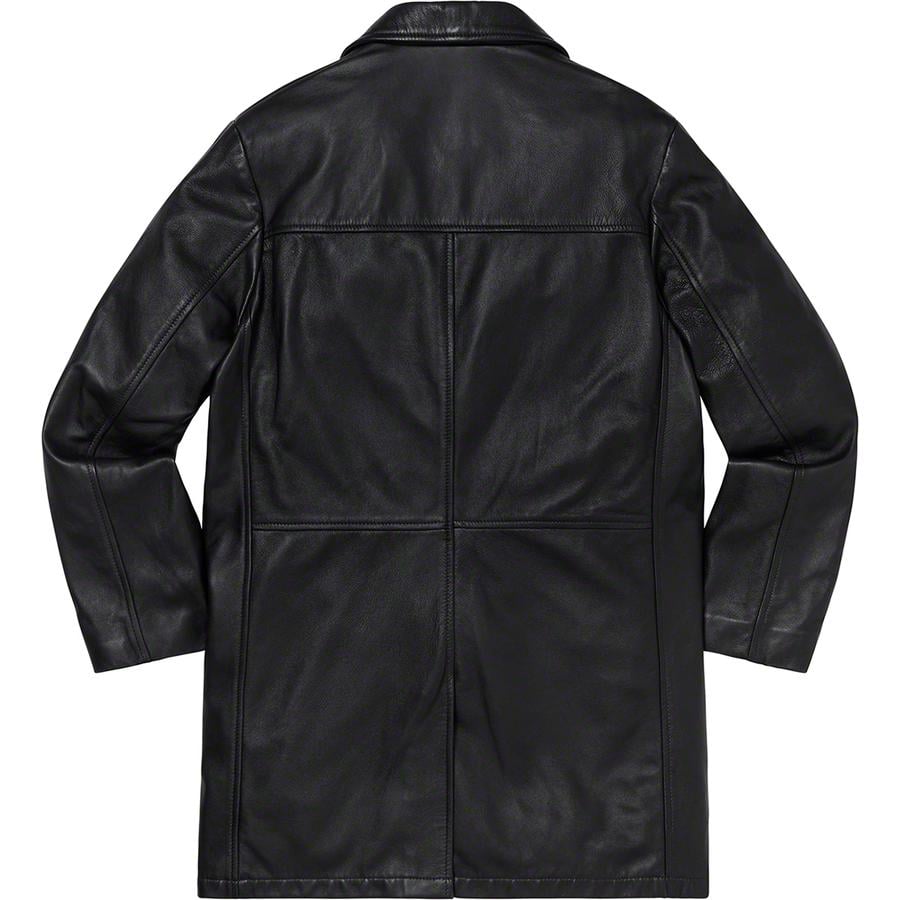 Details on Supreme Schott Leather Overcoat  from fall winter 2019 (Price is $798)