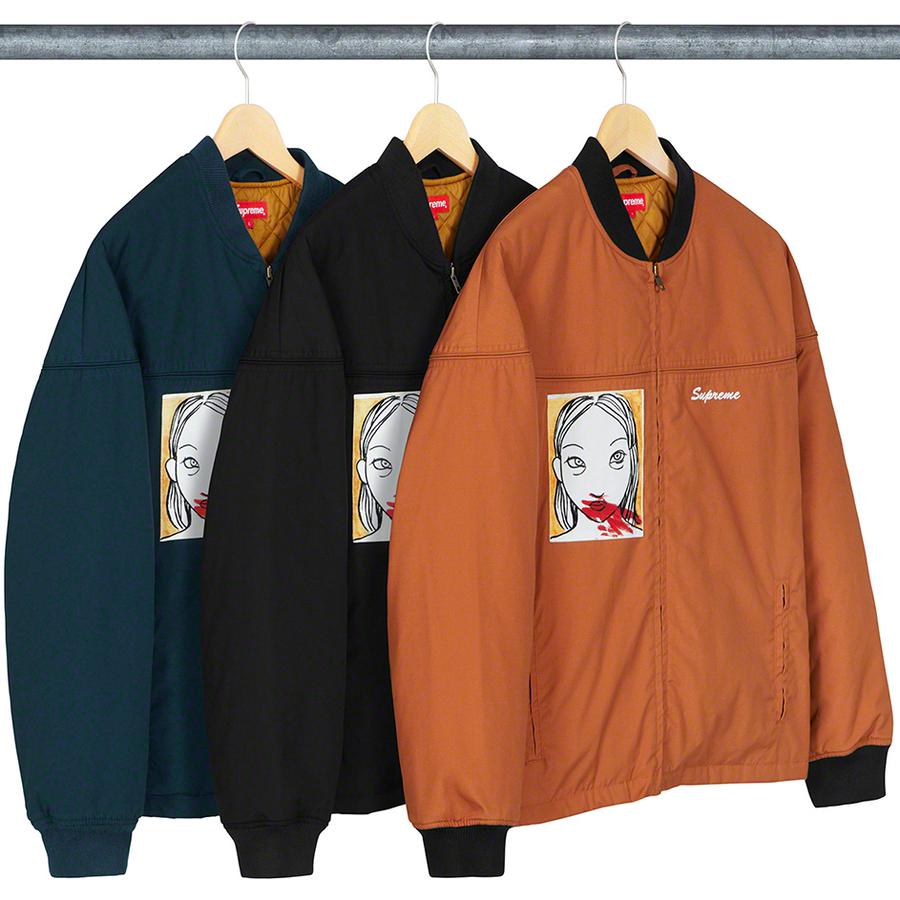 Supreme Mug Shot Crew Jacket released during fall winter 19 season