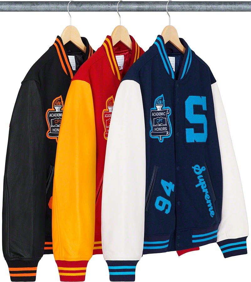 supreme varsity jacket