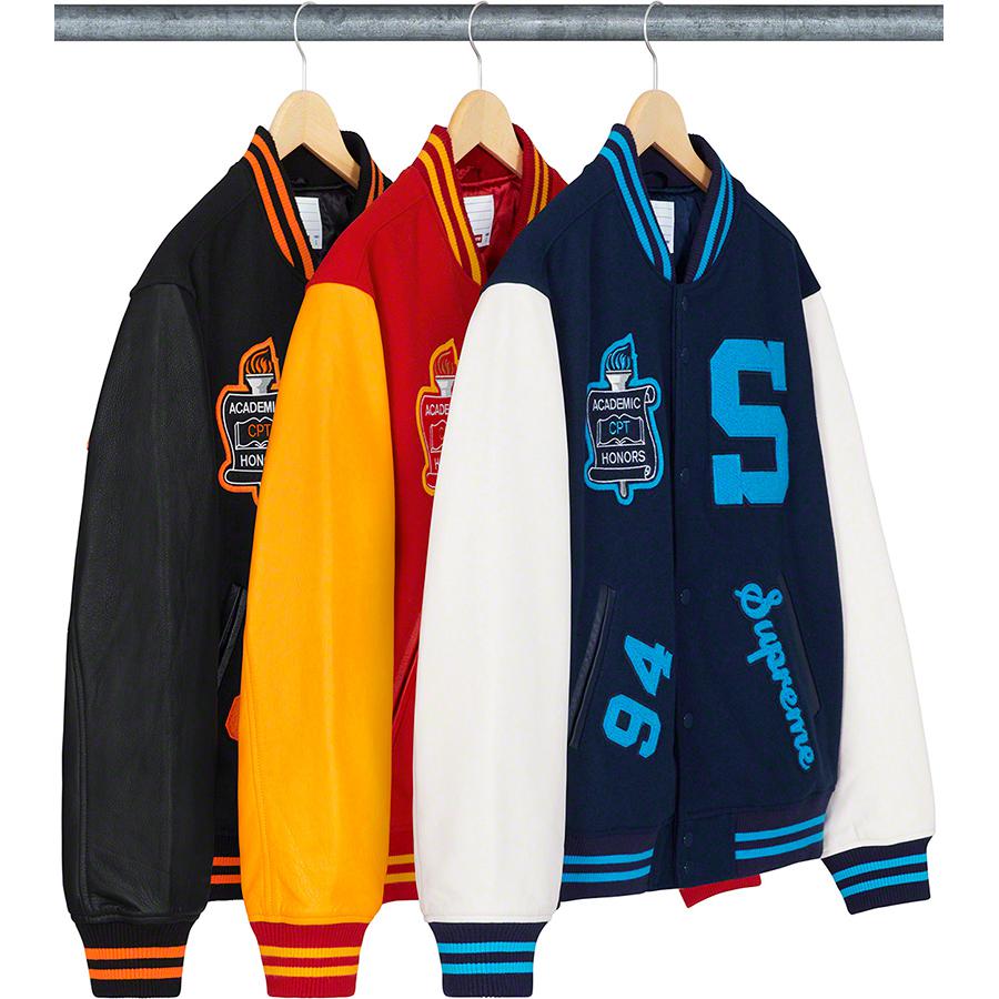 Details on Team Varsity Jacket from fall winter 2019 (Price is $448)