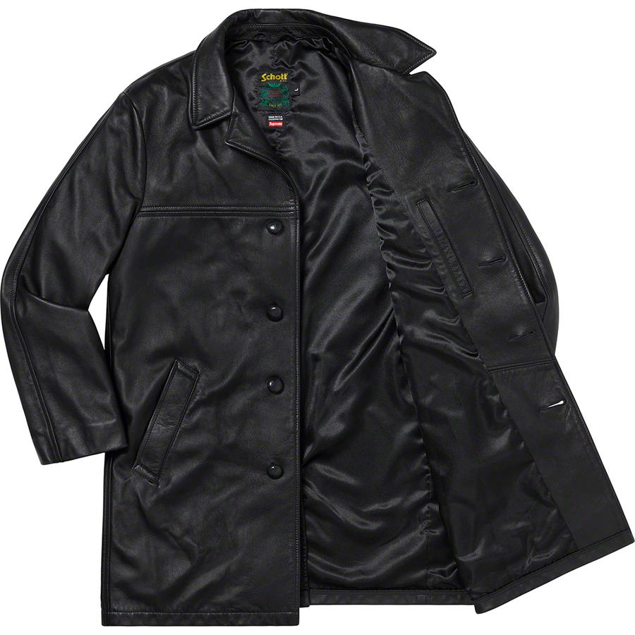 Details on Supreme Schott Leather Overcoat  from fall winter
                                                    2019 (Price is $798)