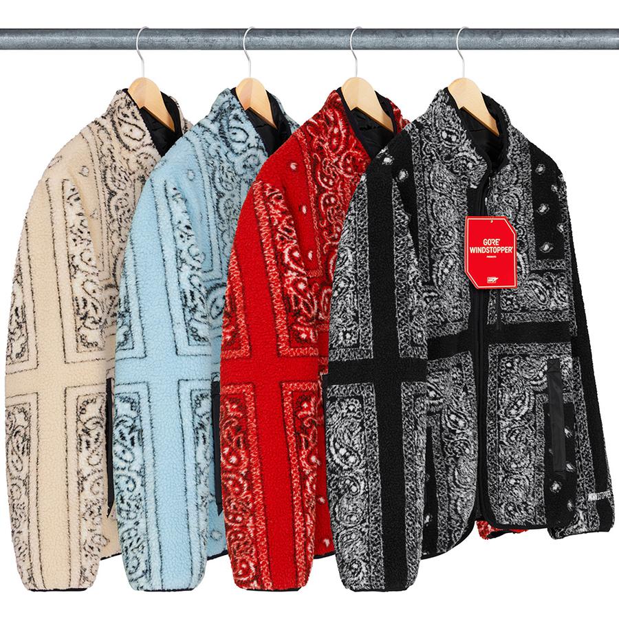 Details on Reversible Bandana Fleece Jacket from fall winter 2019 (Price is $228)