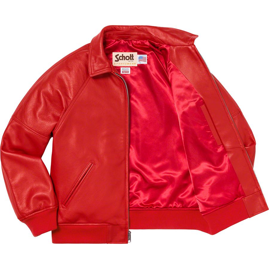 Details on Martin Wong Supreme Schott 8-Ball Leather Varsity Jacket  from fall winter
                                                    2019 (Price is $798)