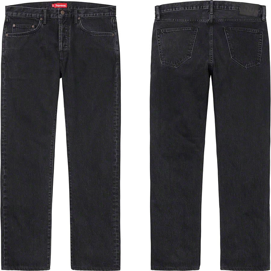 Supreme Stone Washed Black Slim Jean releasing on Week 0 for fall winter 19