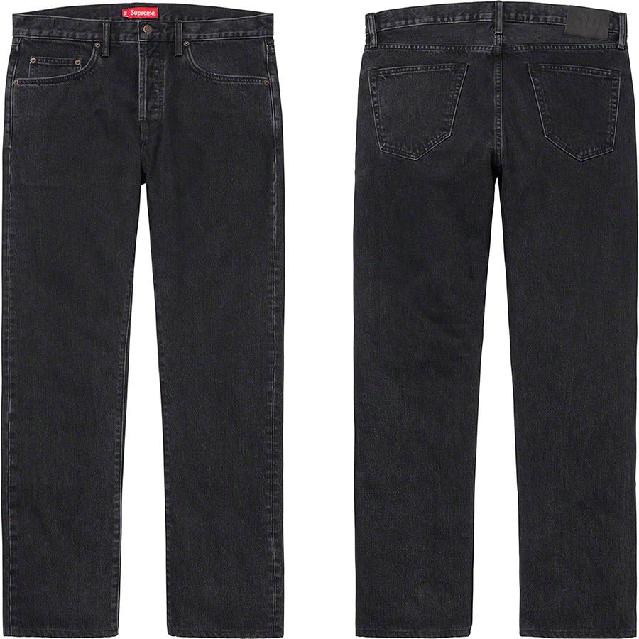 Supreme Stone Washed Black Slim Jean released during fall winter 19 season