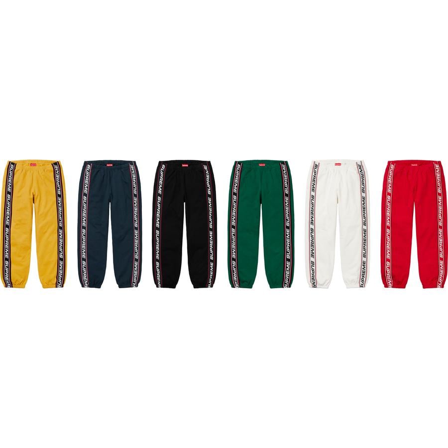 Supreme Text Rib Sweatpant released during fall winter 19 season