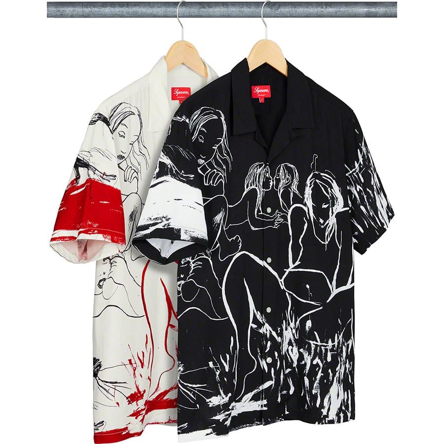 Details on Rita Ackermann Supreme Rayon S S Shirt from fall winter 2019 (Price is $148)