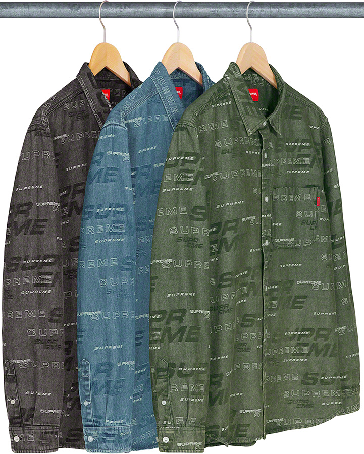 Supreme dimensions logo denim shirts L-