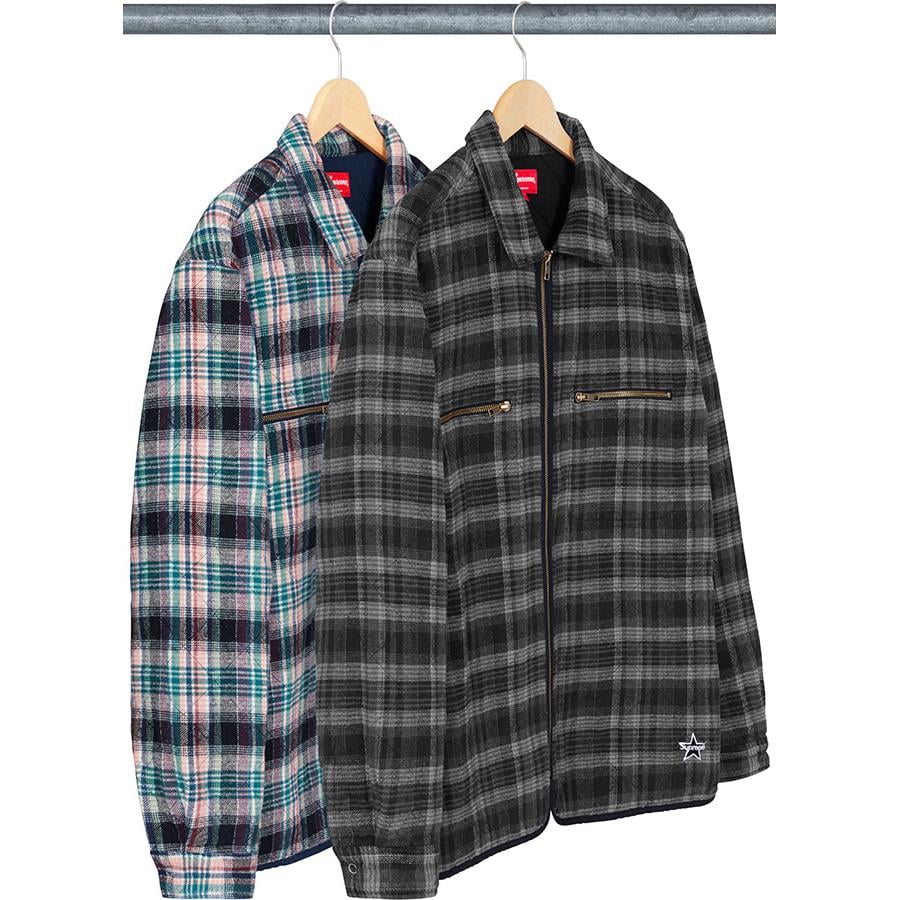 シュプリーム supreme 19aw quilted plaid zip up-