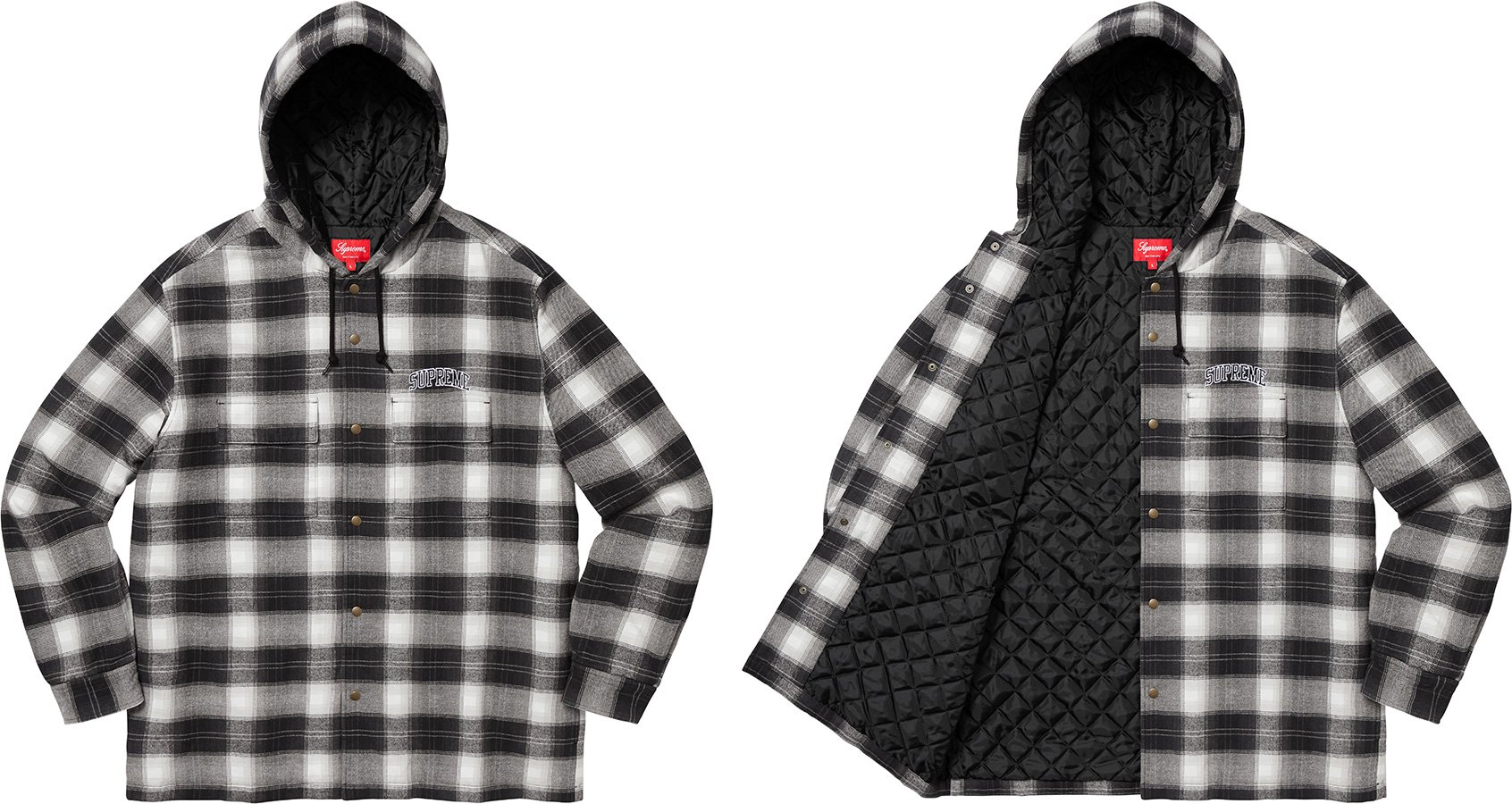 Quilted Hooded Plaid Shirt - Supreme Community