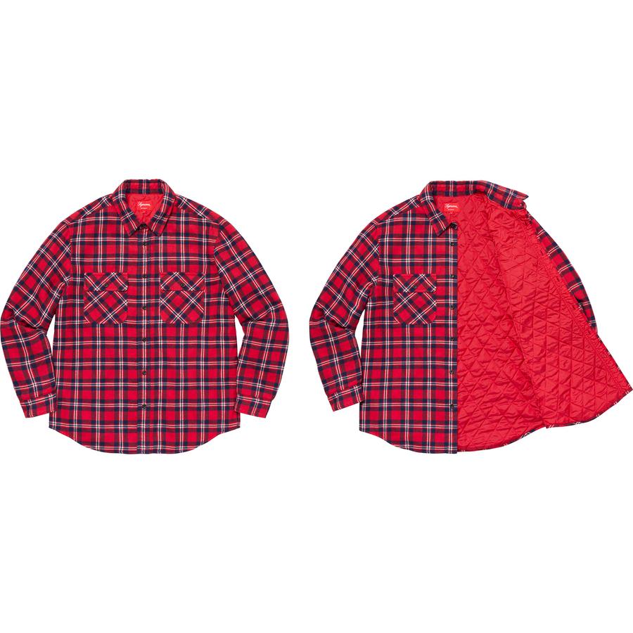 Details on Arc Logo Quilted Flannel Shirt  from fall winter 2019 (Price is $138)