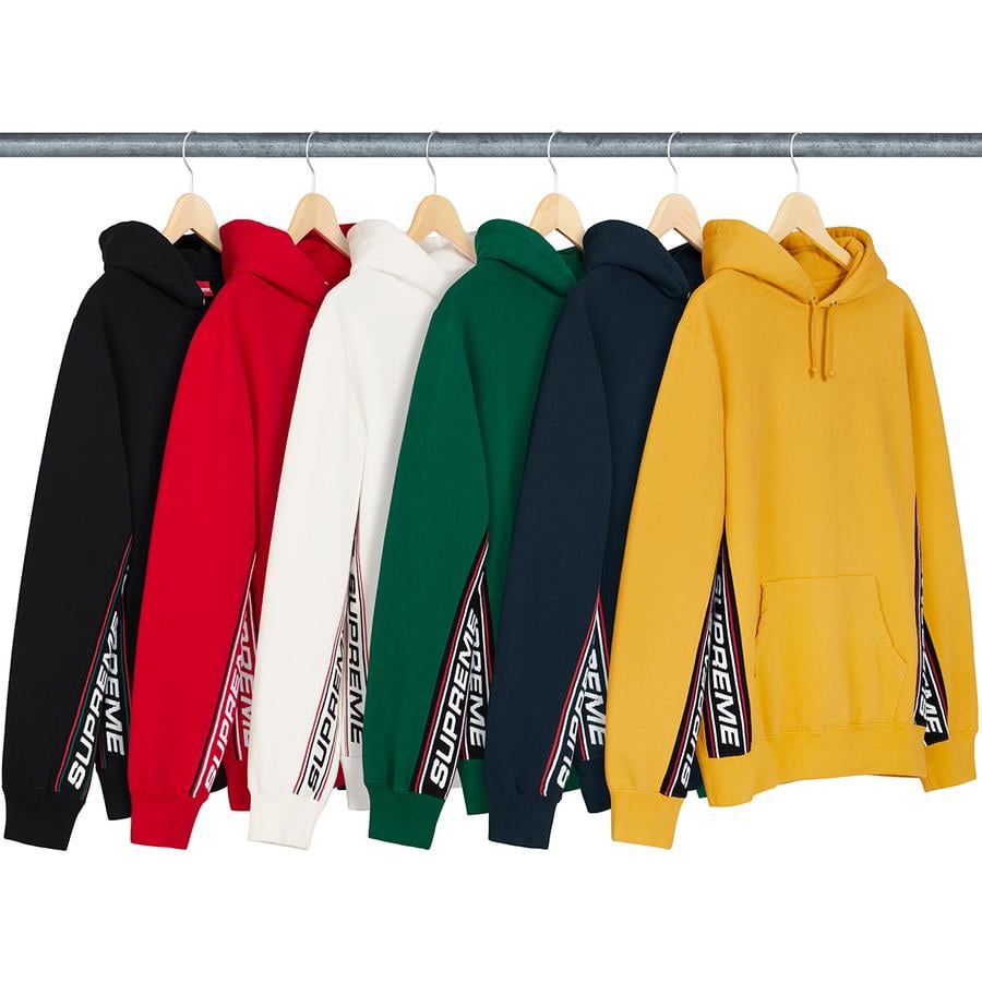 Supreme Text Rib Hooded Sweatshirt released during fall winter 19 season