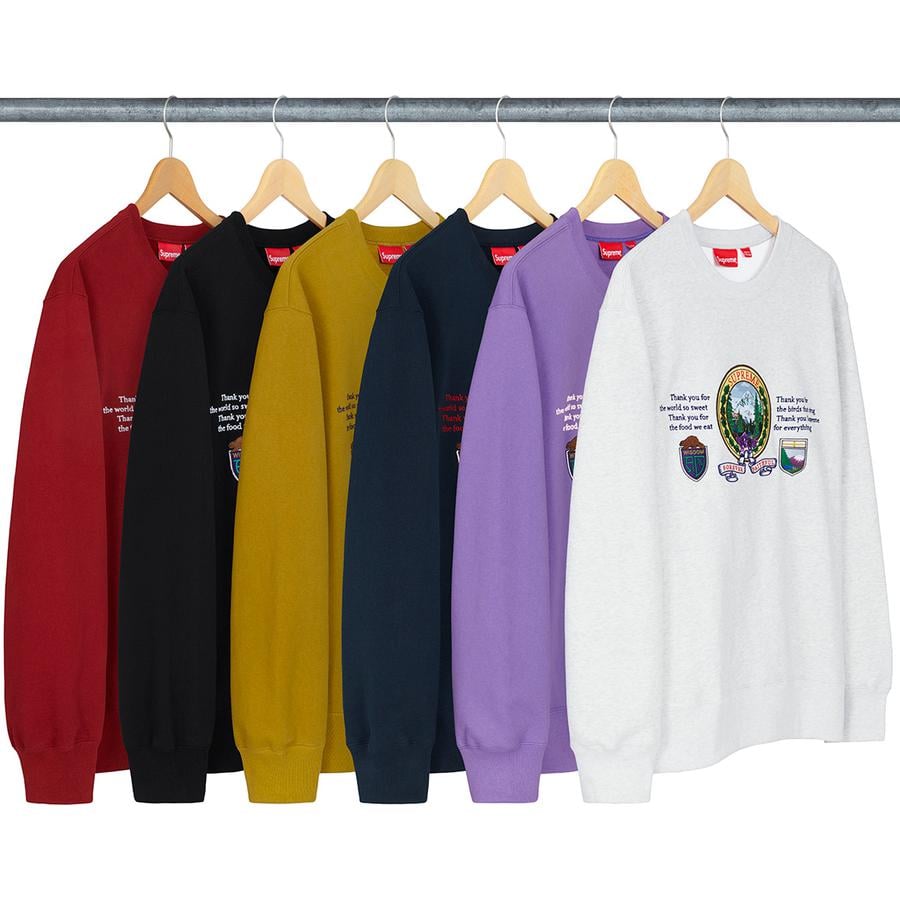 Supreme Mountain Crewneck released during fall winter 19 season