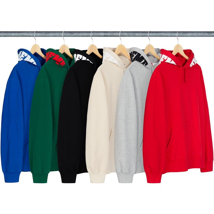 Supreme Mirrored Logo Hooded Sweatshirt released during fall winter 19 season