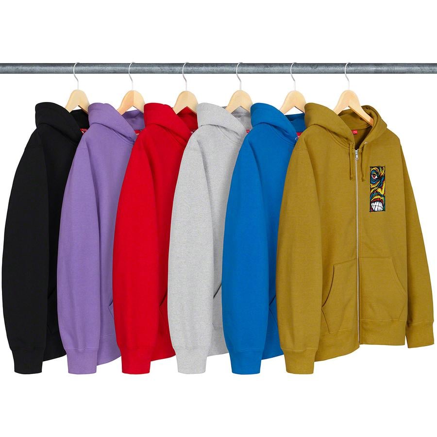 Supreme Disturbed Zip Up Hooded Sweatshirt for fall winter 19 season