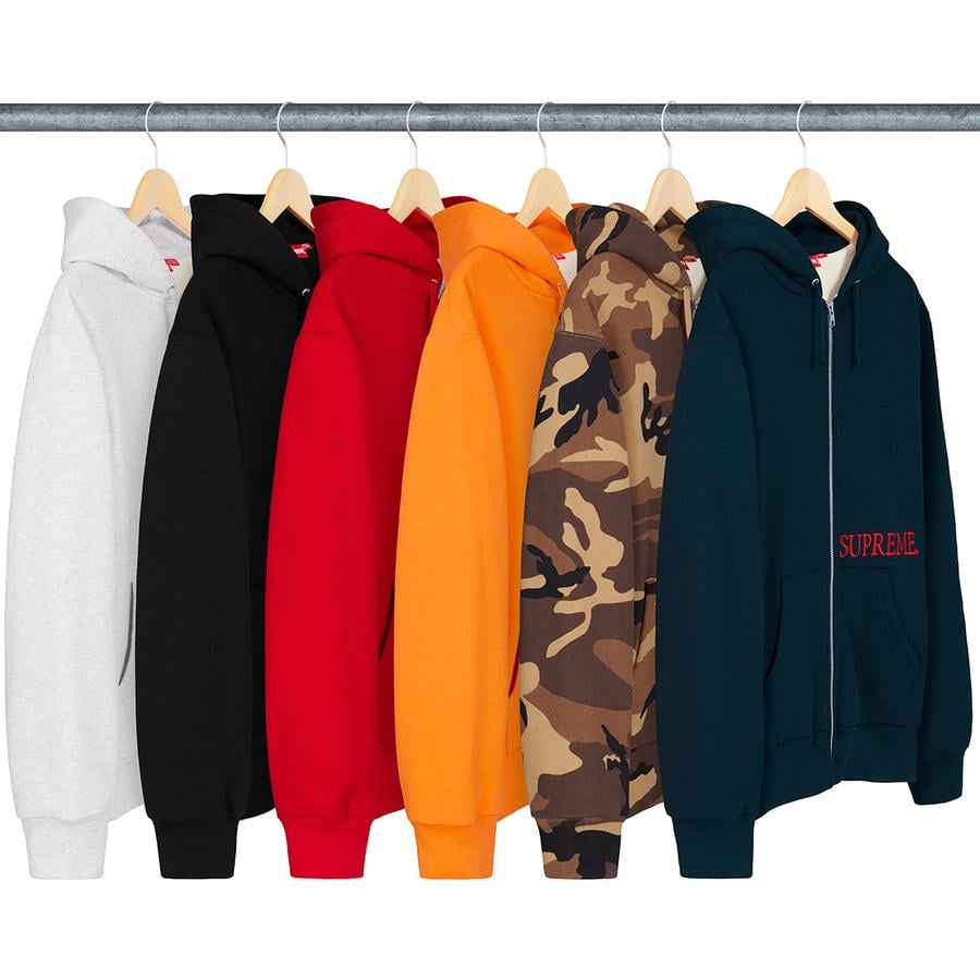 Supreme Thermal Zip Up Hooded Sweatshirt releasing on Week 17 for fall winter 2019