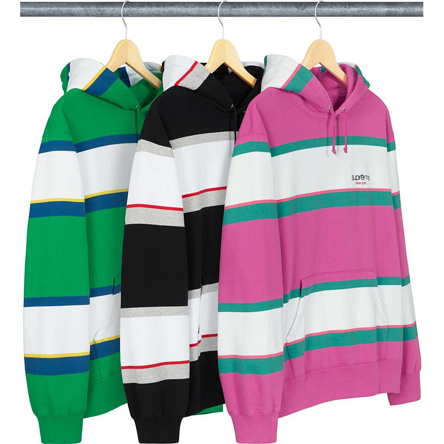 Details on Stripe Hooded Sweatshirt from fall winter
                                            2019 (Price is $158)