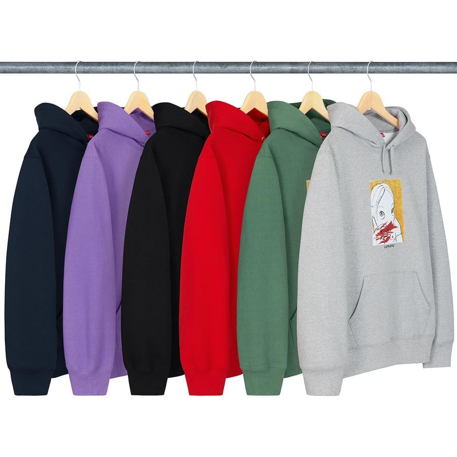 Details on Nose Bleed Hooded Sweatshirt from fall winter 2019 (Price is $168)