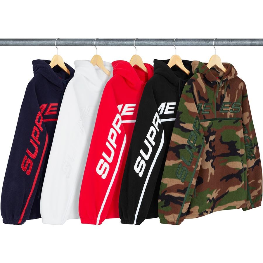 Supreme Polartec Half Zip Hooded Sweatshirt released during fall winter 19 season