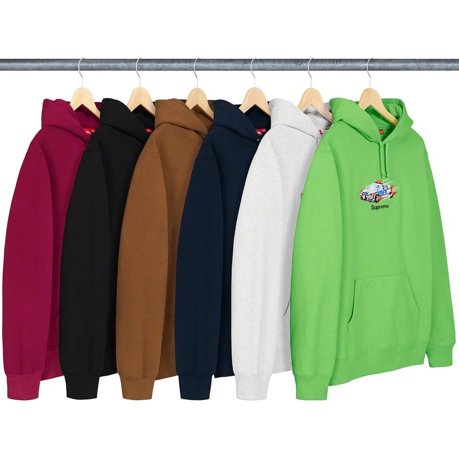 Details on Cop Car Hooded Sweatshirt from fall winter
                                            2019 (Price is $158)