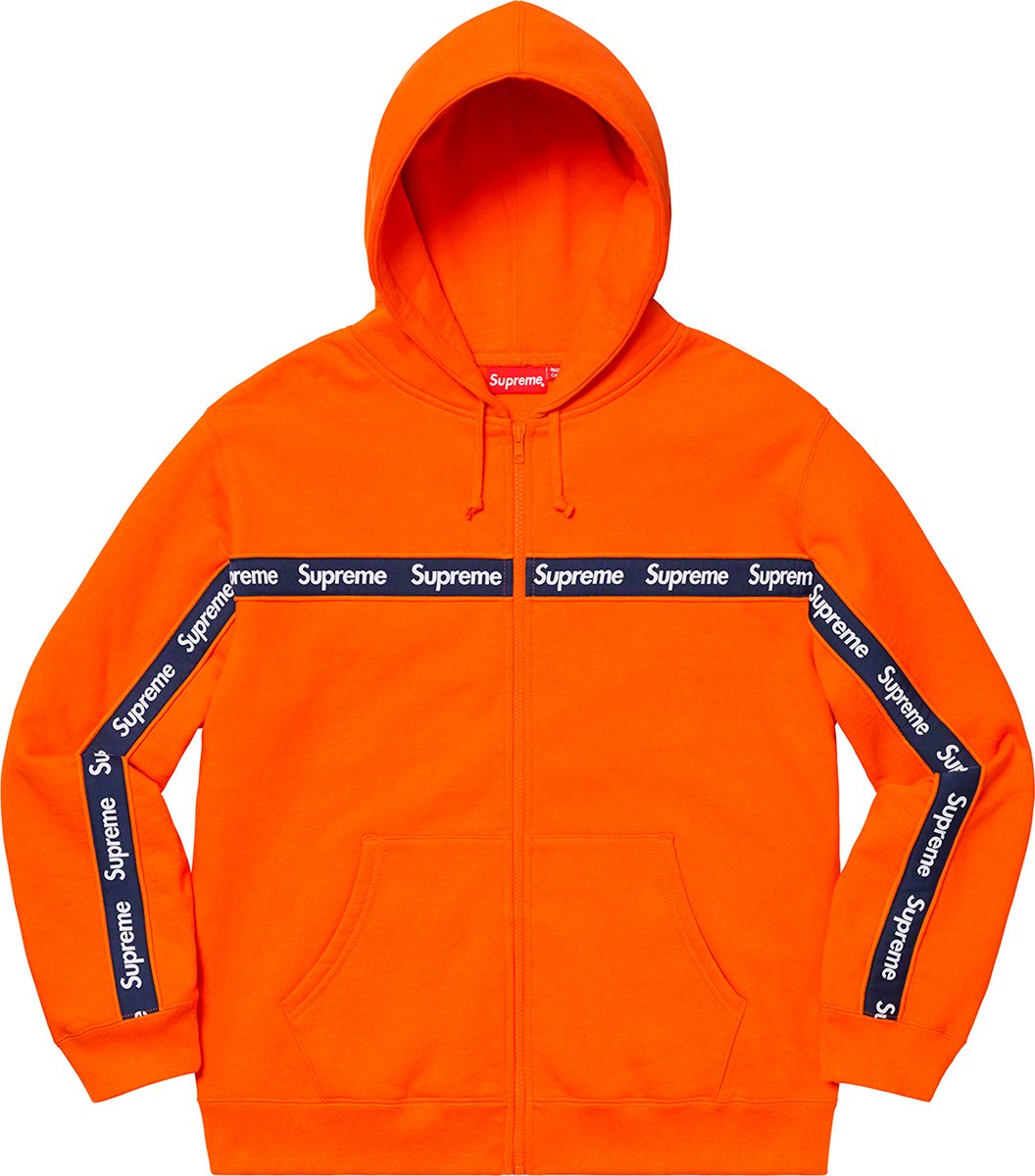 Text Stripe Zip Up Hooded Sweatshirt - fall winter 2019 - Supreme
