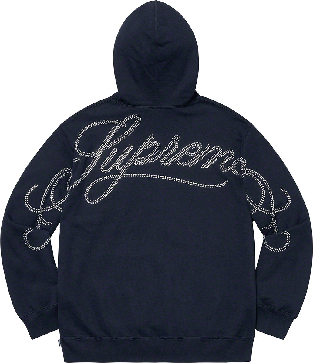 Rhinestone Script Hooded Sweatshirt - fall winter 2019 - Supreme