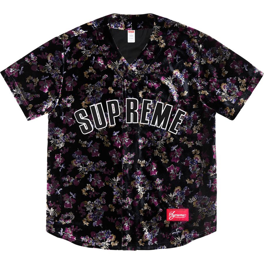 Supreme Floral Velour Baseball Jersey releasing on Week 1 for fall winter 2019