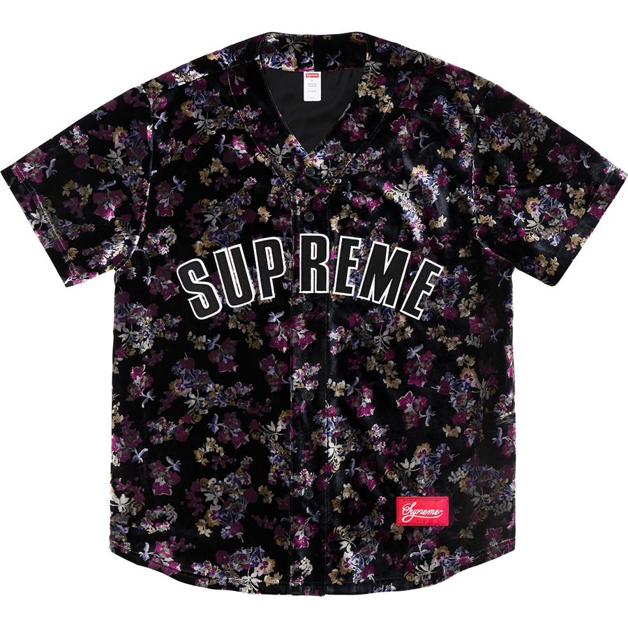 Supreme Floral Velour Baseball Jersey for fall winter 19 season