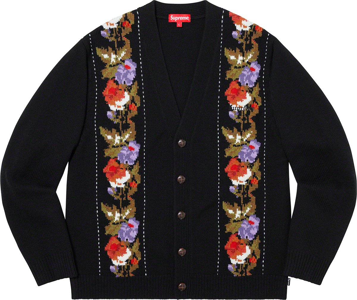 希少! L Supreme Floral Stripe Cardigan TNF