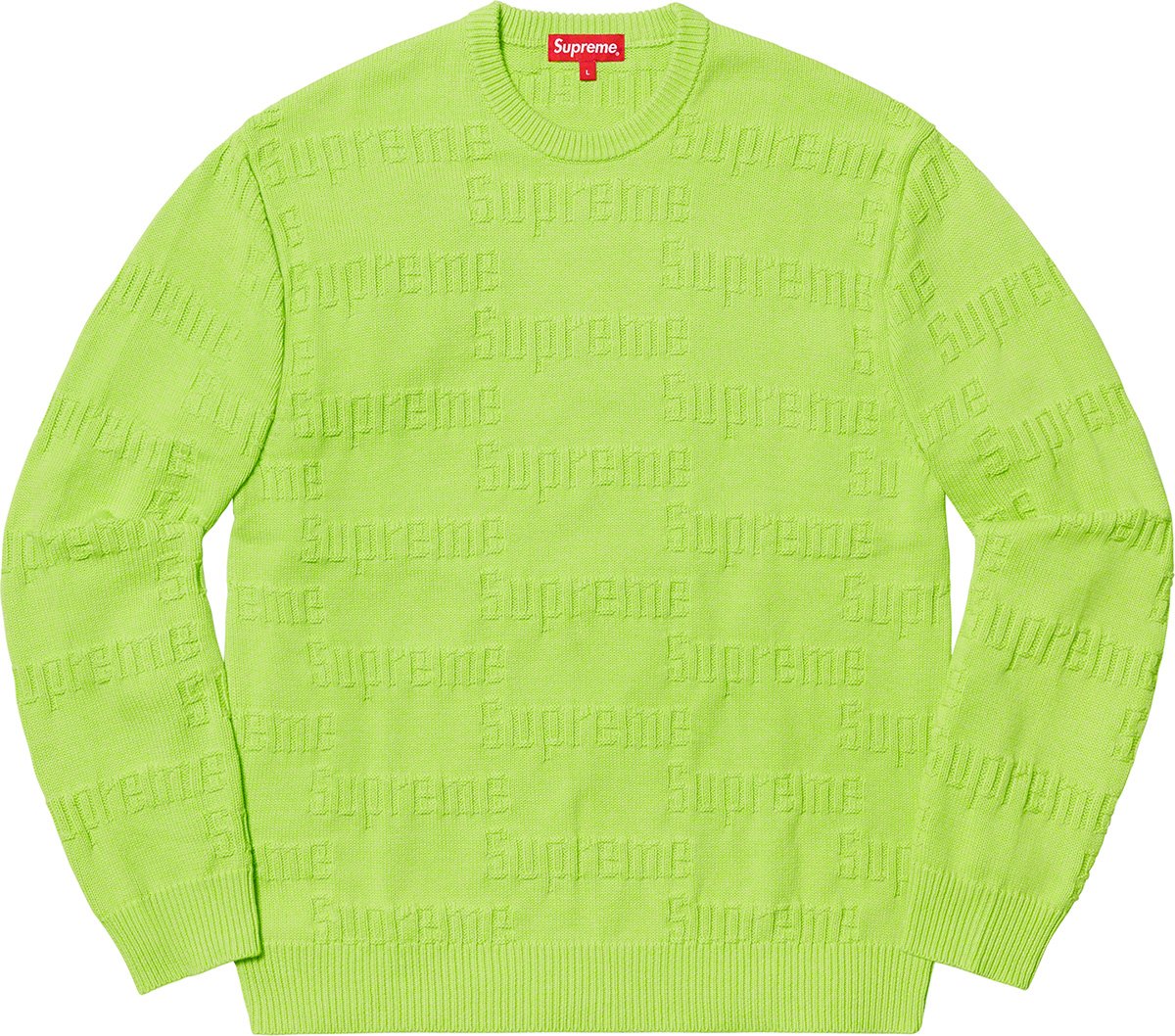 Supreme Raised Logo Sweater Red Men's - FW19 - US