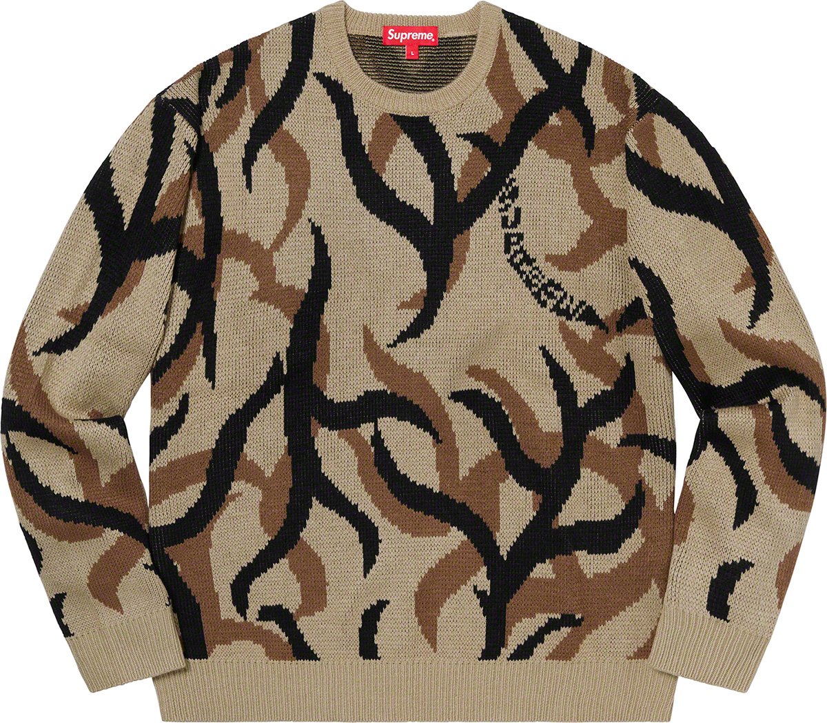 supreme trival camo sweater XL Black