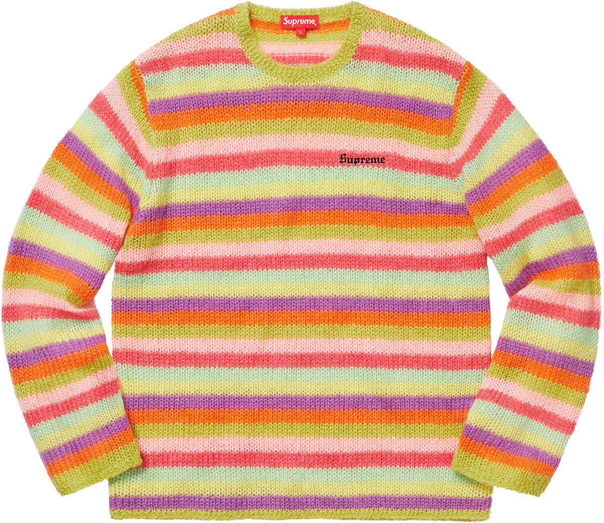 【L】Supreme 19fw Stripe Mohair Sweater