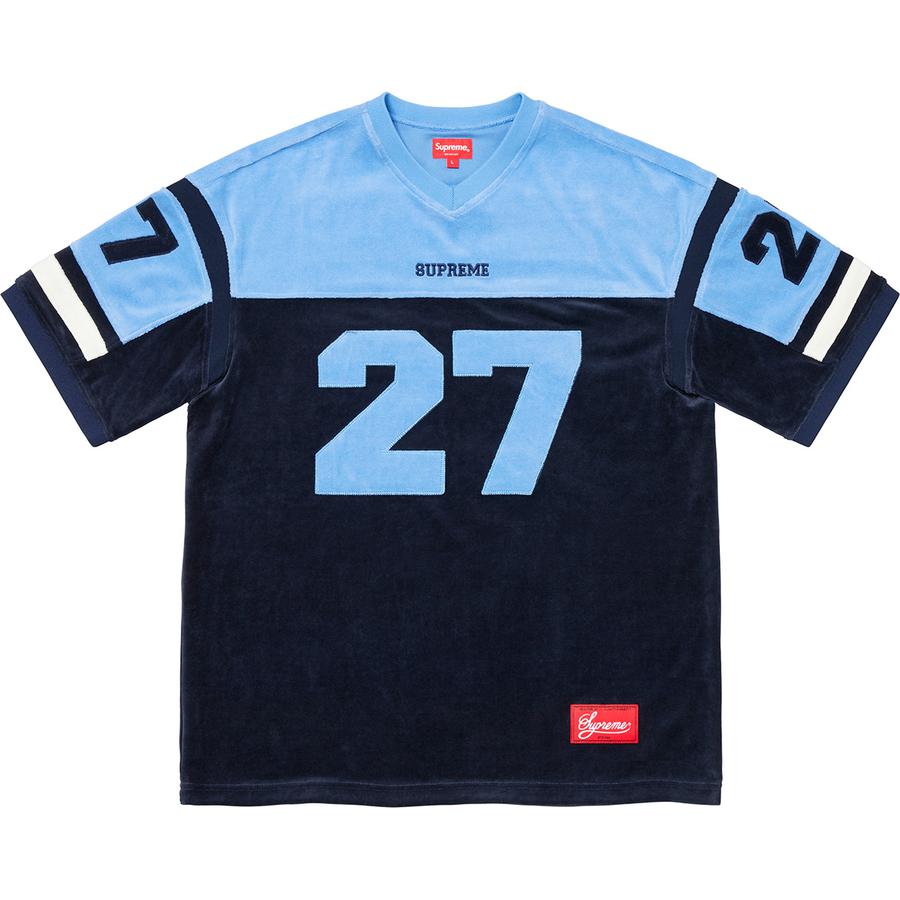 Details on Velour Football Jersey  from fall winter 2019 (Price is $118)