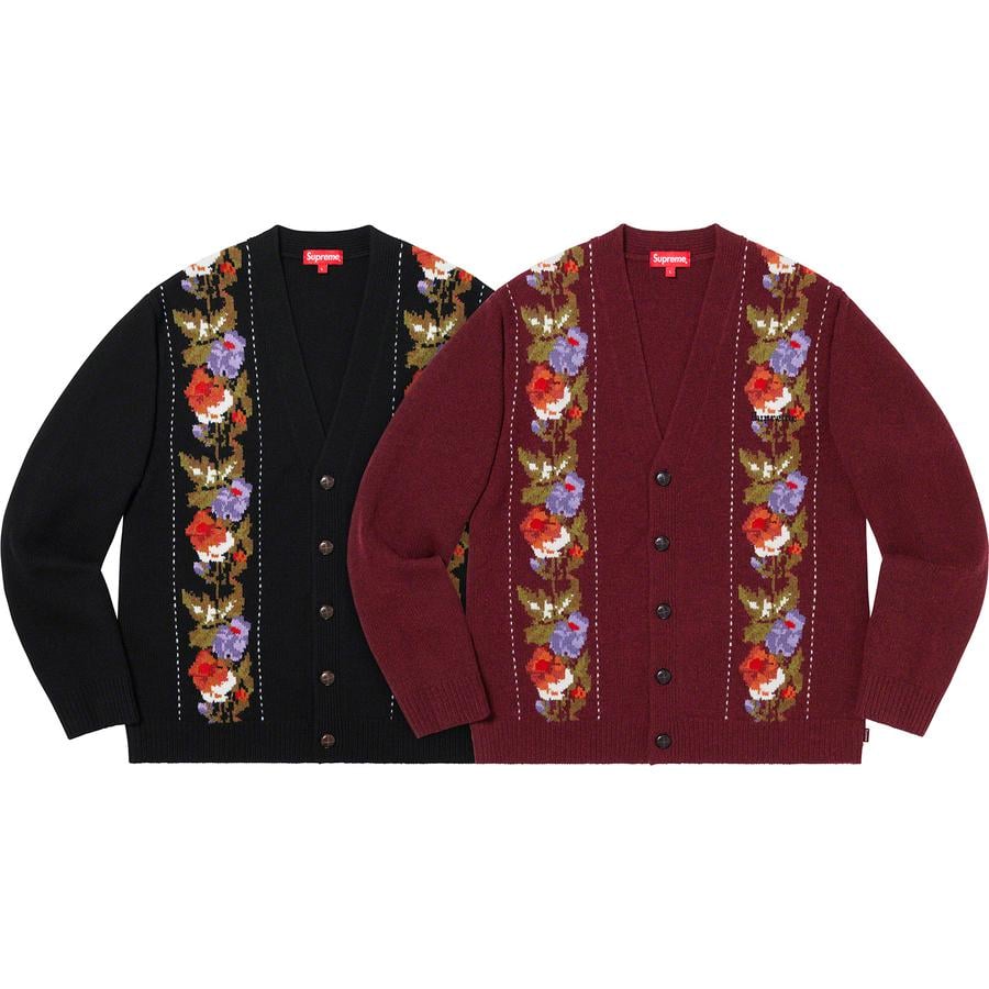 Supreme Floral Stripe Cardigan released during fall winter 19 season