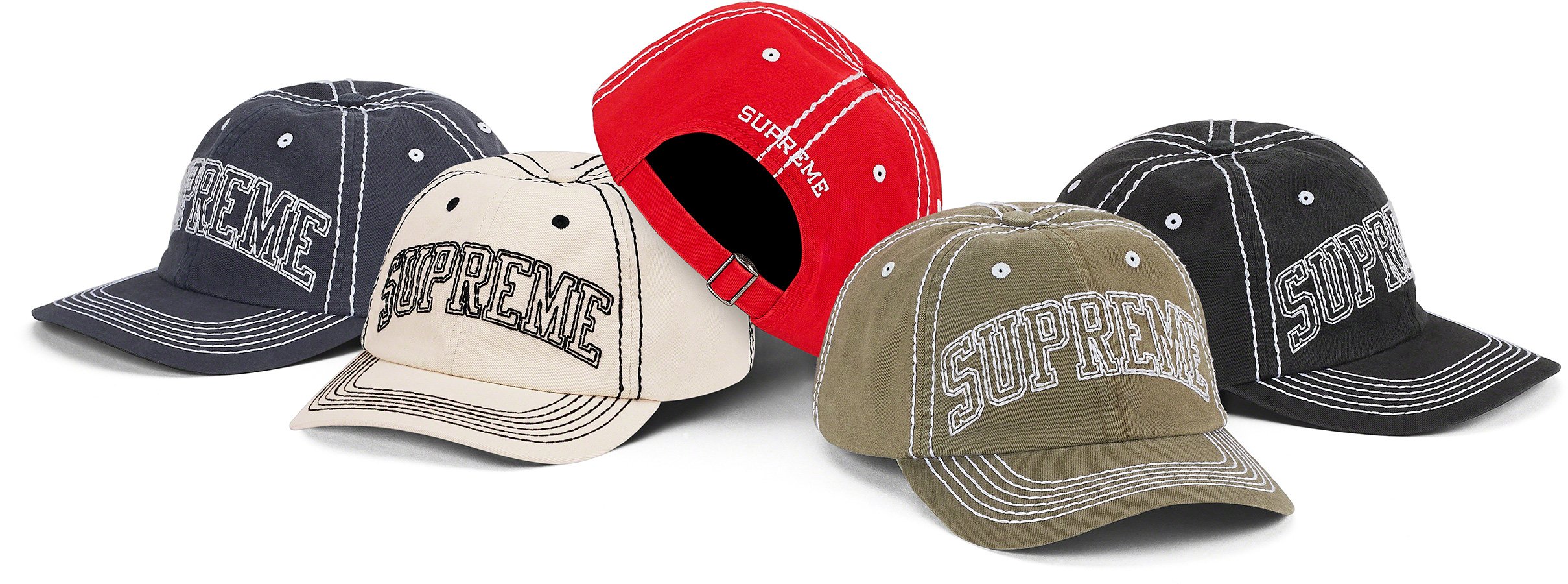 SUPREME BIG STITCH 6-PANEL BLACK HAT, FW20 WEEK 3 OS (100% AUTHENTIC) BRAND  NEW.