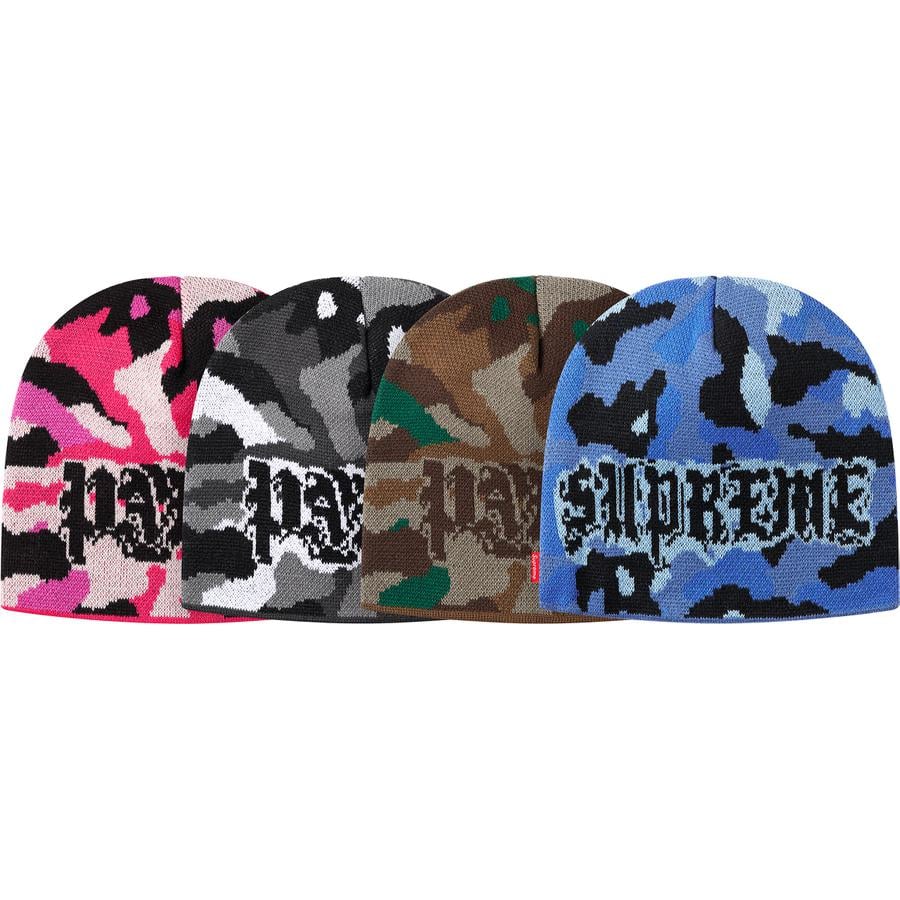 Details on Paris Camo Beanie from fall winter
                                            2020 (Price is $36)