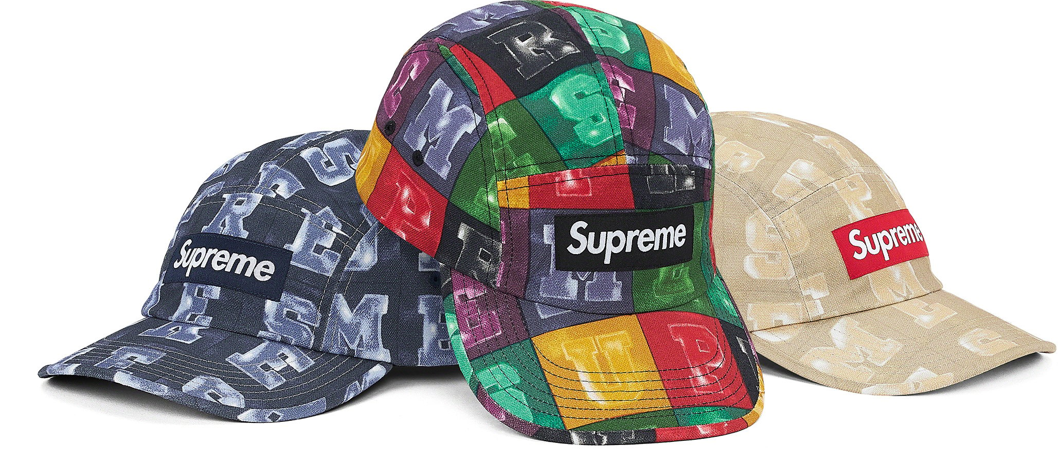 supreme camp cap on head