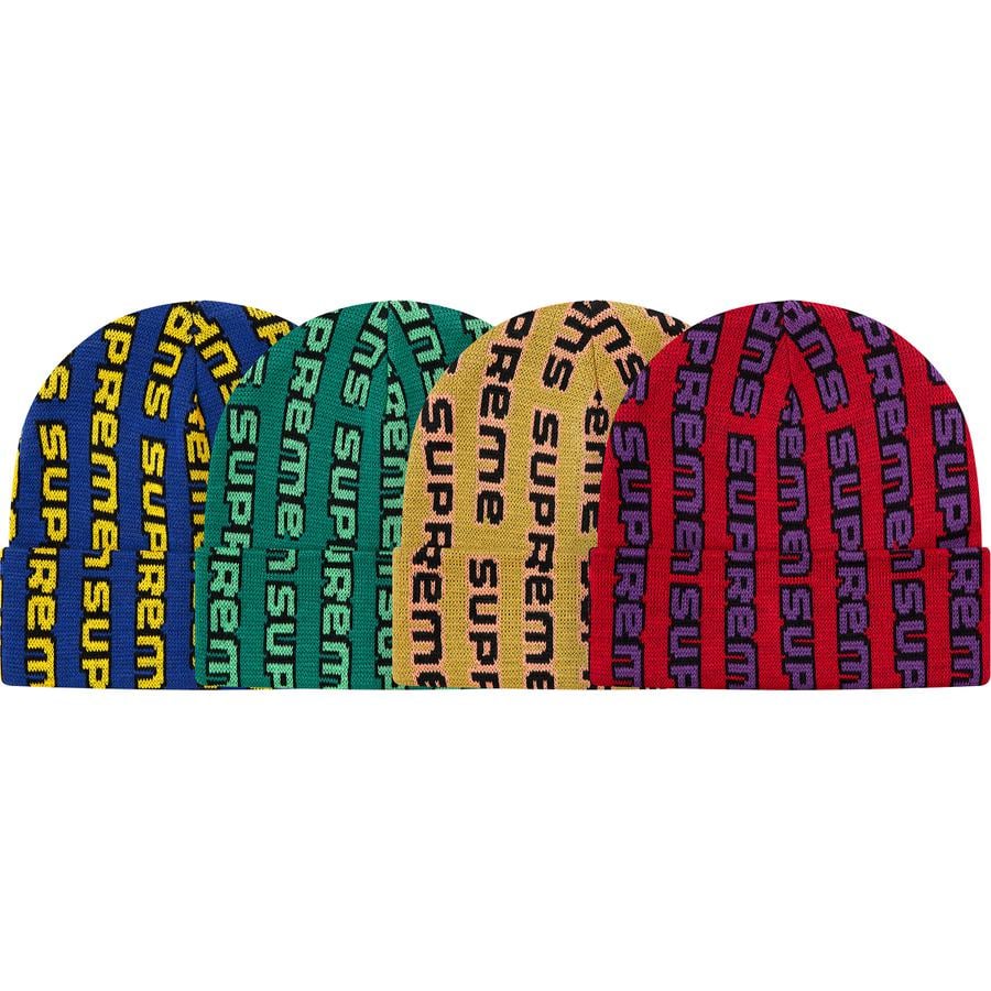 Supreme Vertical Logo Beanie released during fall winter 20 season